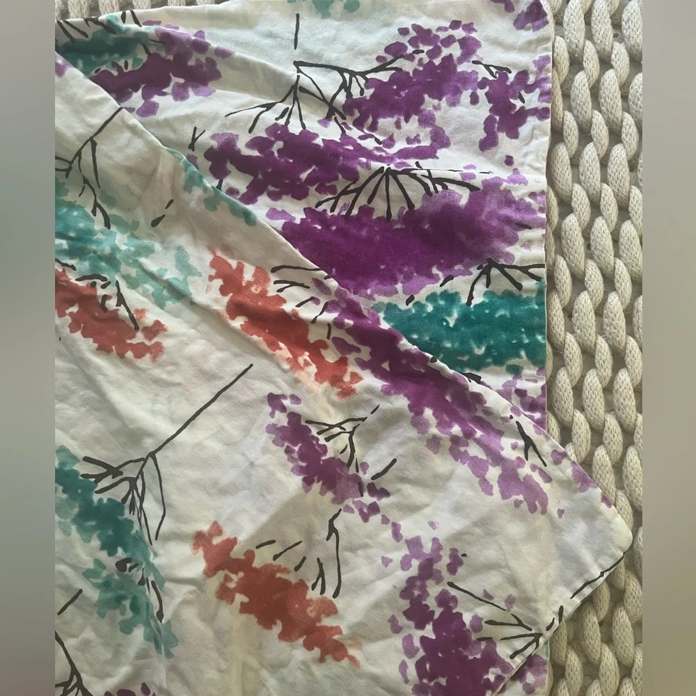 Two standard pillowcases RE room essentials blue purple and orange trees